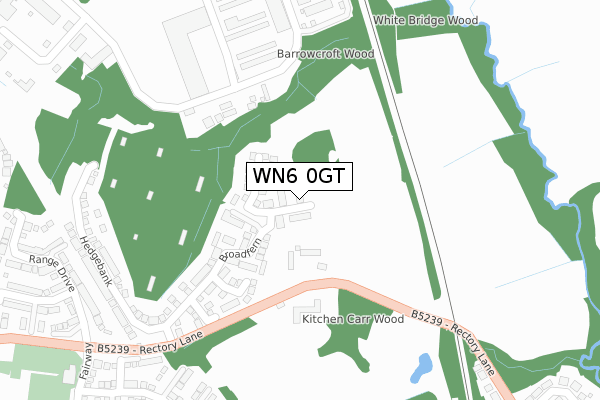 WN6 0GT map - large scale - OS Open Zoomstack (Ordnance Survey)
