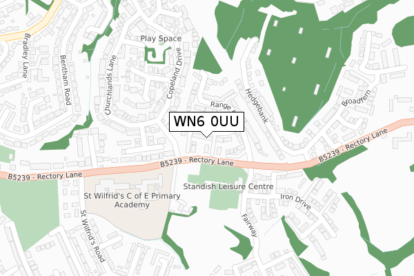 WN6 0UU map - large scale - OS Open Zoomstack (Ordnance Survey)
