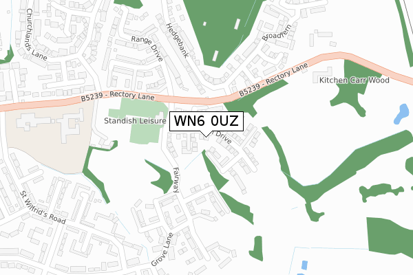 WN6 0UZ map - large scale - OS Open Zoomstack (Ordnance Survey)