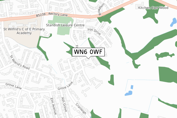 WN6 0WF map - large scale - OS Open Zoomstack (Ordnance Survey)
