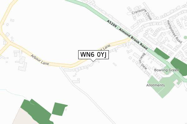 WN6 0YJ map - large scale - OS Open Zoomstack (Ordnance Survey)