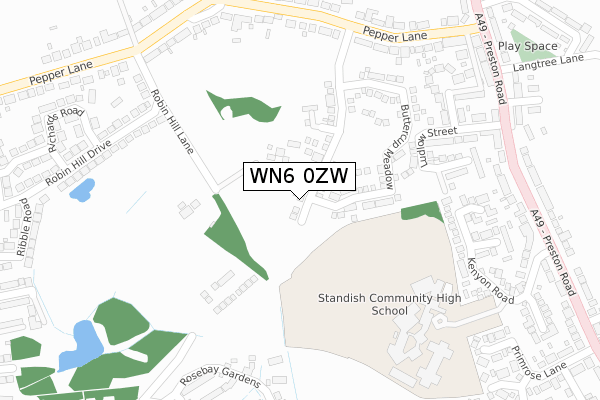 WN6 0ZW map - large scale - OS Open Zoomstack (Ordnance Survey) WN6 0ZW map - large scale - OS Open Zoomstack (Ordnance Survey)