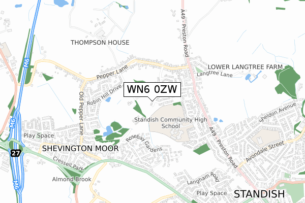 WN6 0ZW map - small scale - OS Open Zoomstack (Ordnance Survey) WN6 0ZW map - small scale - OS Open Zoomstack (Ordnance Survey)