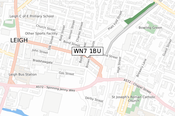 WN7 1BU map - large scale - OS Open Zoomstack (Ordnance Survey)