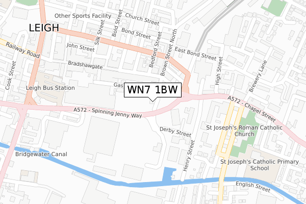 WN7 1BW map - large scale - OS Open Zoomstack (Ordnance Survey)