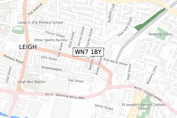 WN7 1BY map - large scale - OS Open Zoomstack (Ordnance Survey)