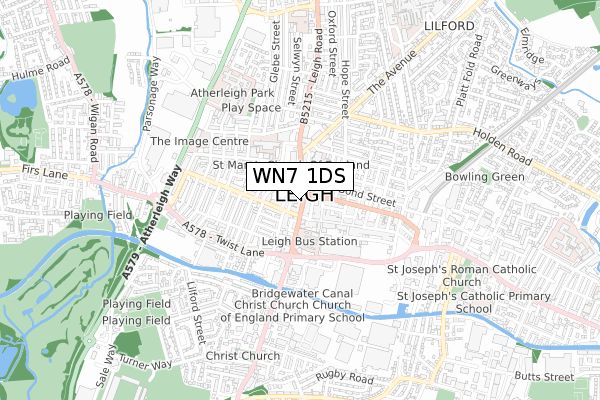 WN7 1DS map - small scale - OS Open Zoomstack (Ordnance Survey)