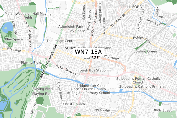 WN7 1EA map - small scale - OS Open Zoomstack (Ordnance Survey)