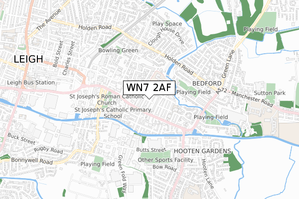 WN7 2AF map - small scale - OS Open Zoomstack (Ordnance Survey)