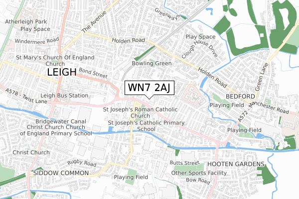 WN7 2AJ map - small scale - OS Open Zoomstack (Ordnance Survey)