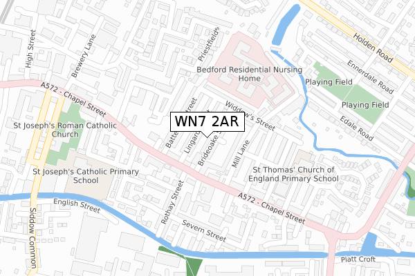 WN7 2AR map - large scale - OS Open Zoomstack (Ordnance Survey)