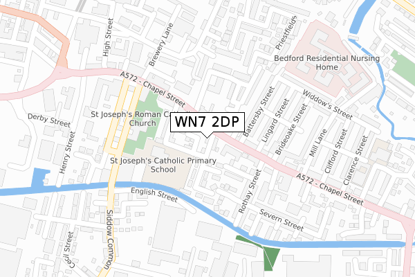 WN7 2DP map - large scale - OS Open Zoomstack (Ordnance Survey)