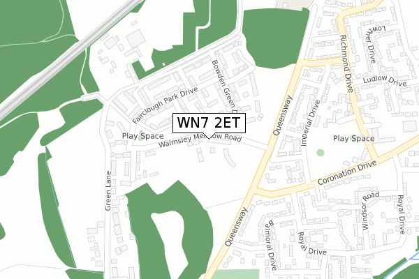 WN7 2ET map - large scale - OS Open Zoomstack (Ordnance Survey)