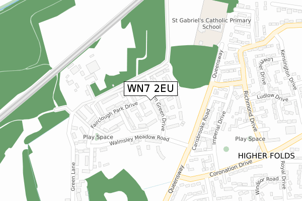 WN7 2EU map - large scale - OS Open Zoomstack (Ordnance Survey)