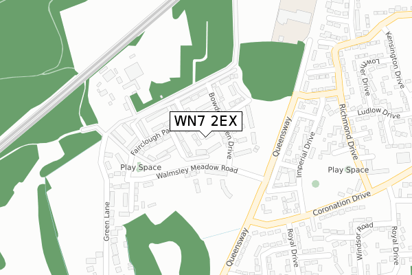 WN7 2EX map - large scale - OS Open Zoomstack (Ordnance Survey)