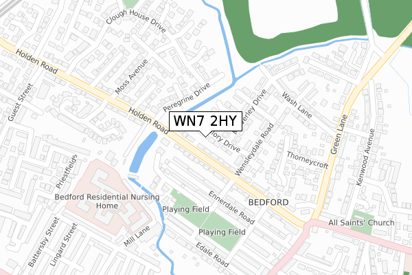 WN7 2HY map - large scale - OS Open Zoomstack (Ordnance Survey)
