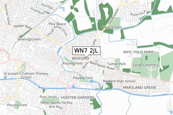 WN7 2JL map - small scale - OS Open Zoomstack (Ordnance Survey) WN7 2JL map - small scale - OS Open Zoomstack (Ordnance Survey)
