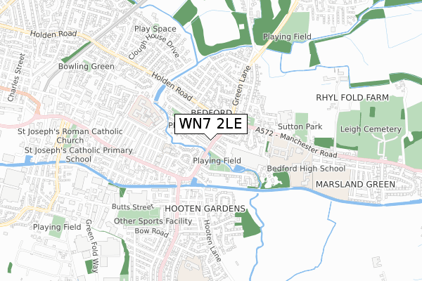 WN7 2LE map - small scale - OS Open Zoomstack (Ordnance Survey)