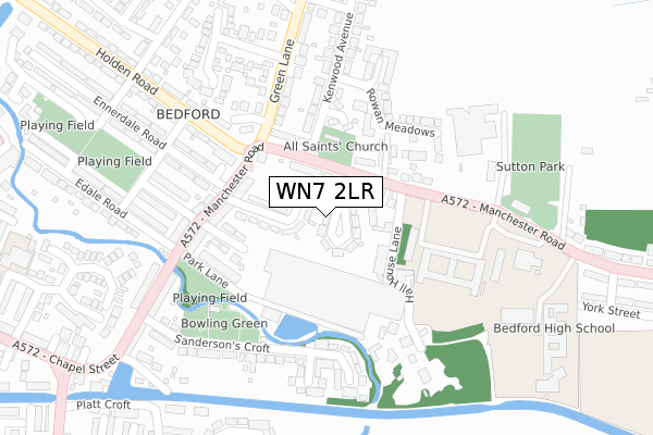 WN7 2LR map - large scale - OS Open Zoomstack (Ordnance Survey)