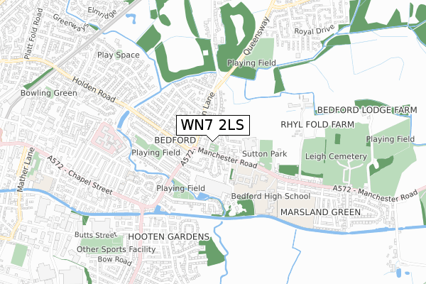 WN7 2LS map - small scale - OS Open Zoomstack (Ordnance Survey)