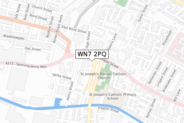 WN7 2PQ map - large scale - OS Open Zoomstack (Ordnance Survey)