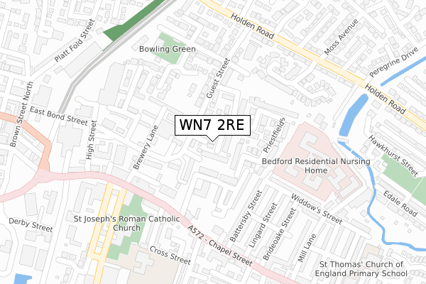 WN7 2RE map - large scale - OS Open Zoomstack (Ordnance Survey)