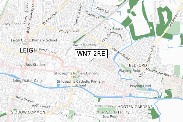 WN7 2RE map - small scale - OS Open Zoomstack (Ordnance Survey)