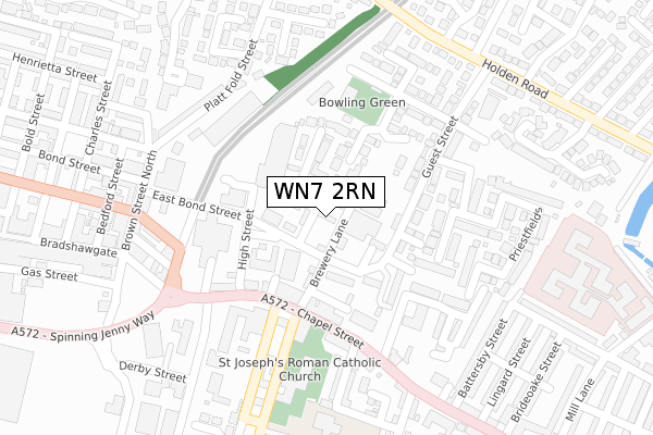 WN7 2RN map - large scale - OS Open Zoomstack (Ordnance Survey)