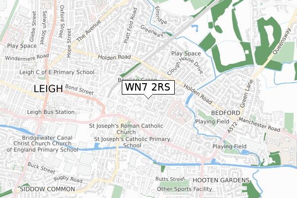 WN7 2RS map - small scale - OS Open Zoomstack (Ordnance Survey)
