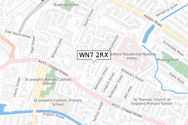WN7 2RX map - large scale - OS Open Zoomstack (Ordnance Survey)
