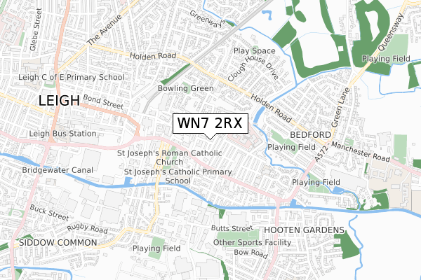 WN7 2RX map - small scale - OS Open Zoomstack (Ordnance Survey)