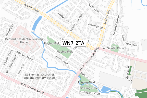 WN7 2TA map - large scale - OS Open Zoomstack (Ordnance Survey)