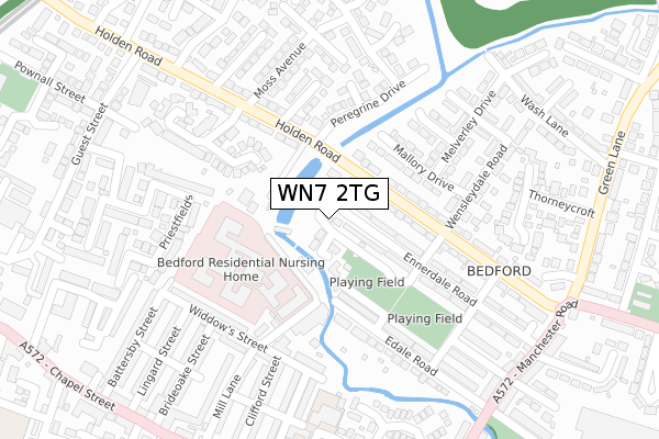WN7 2TG map - large scale - OS Open Zoomstack (Ordnance Survey)