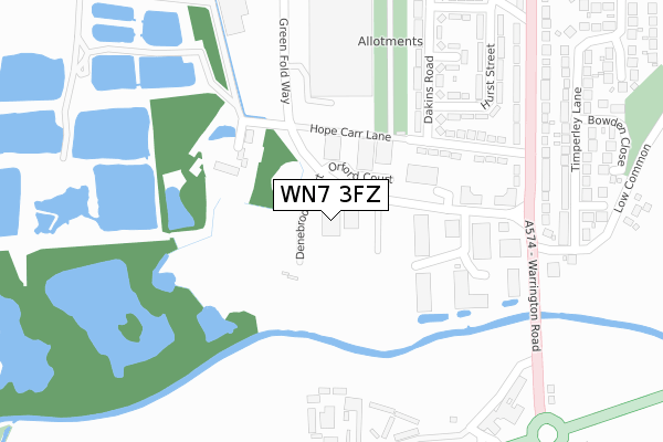 WN7 3FZ map - large scale - OS Open Zoomstack (Ordnance Survey) WN7 3FZ map - large scale - OS Open Zoomstack (Ordnance Survey)