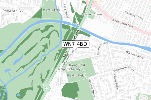 WN7 4BD map - large scale - OS Open Zoomstack (Ordnance Survey)