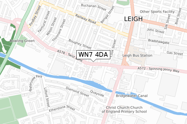 WN7 4DA map - large scale - OS Open Zoomstack (Ordnance Survey)