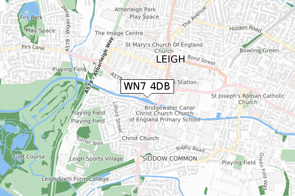 WN7 4DB map - small scale - OS Open Zoomstack (Ordnance Survey)