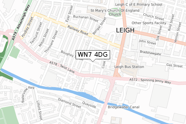 WN7 4DG map - large scale - OS Open Zoomstack (Ordnance Survey)