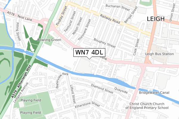 WN7 4DL map - large scale - OS Open Zoomstack (Ordnance Survey)