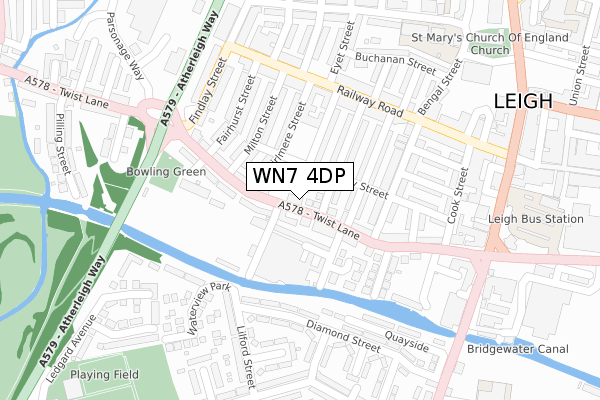 WN7 4DP map - large scale - OS Open Zoomstack (Ordnance Survey)