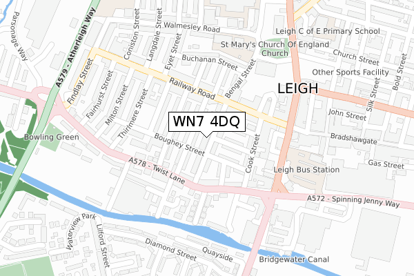 WN7 4DQ map - large scale - OS Open Zoomstack (Ordnance Survey)