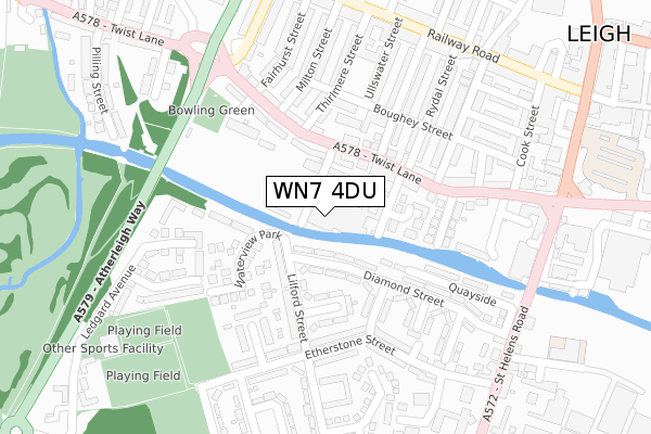 WN7 4DU map - large scale - OS Open Zoomstack (Ordnance Survey)