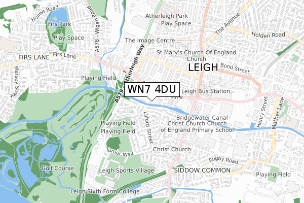 WN7 4DU map - small scale - OS Open Zoomstack (Ordnance Survey)