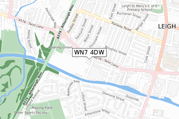 WN7 4DW map - large scale - OS Open Zoomstack (Ordnance Survey)