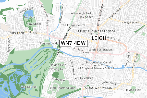 WN7 4DW map - small scale - OS Open Zoomstack (Ordnance Survey)