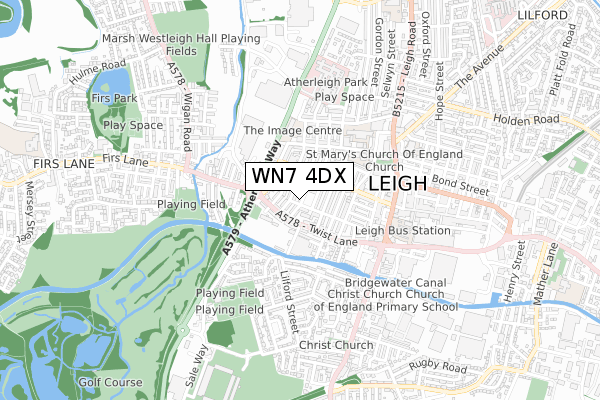 WN7 4DX map - small scale - OS Open Zoomstack (Ordnance Survey)