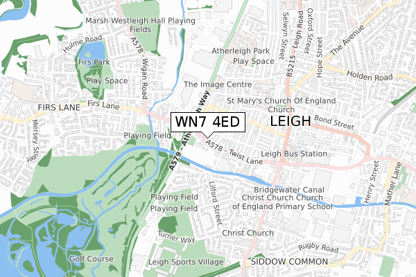 WN7 4ED map - small scale - OS Open Zoomstack (Ordnance Survey)