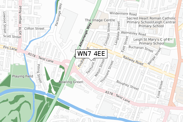 WN7 4EE map - large scale - OS Open Zoomstack (Ordnance Survey)