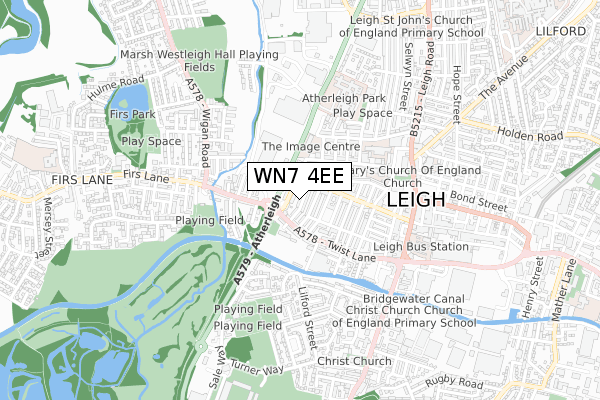 WN7 4EE map - small scale - OS Open Zoomstack (Ordnance Survey)