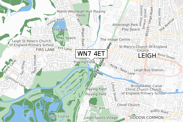 WN7 4ET map - small scale - OS Open Zoomstack (Ordnance Survey)